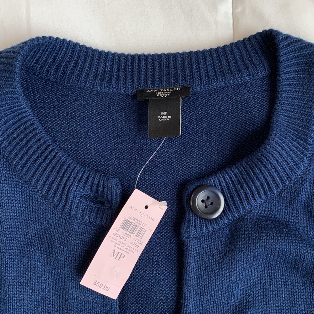 NWT Ann Taylor navy cardigan sweater - Picture 7 of 7